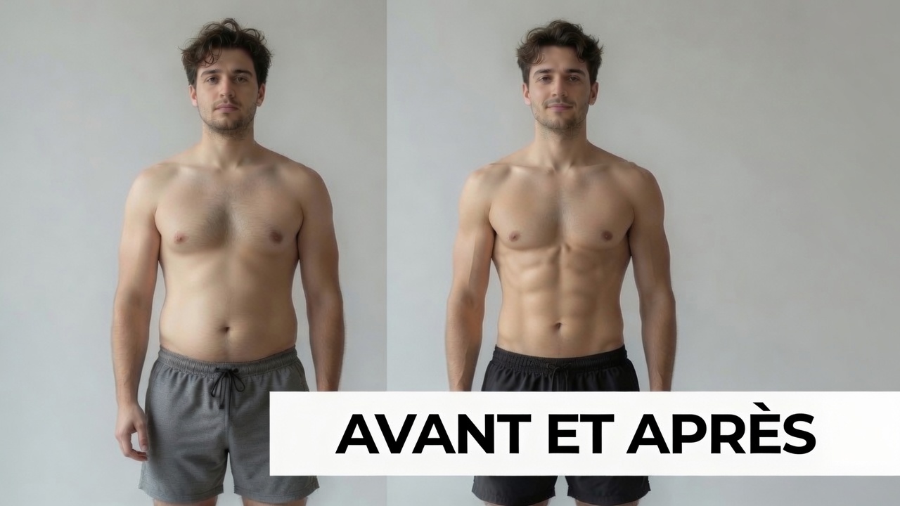 Before and after body transformation comparison