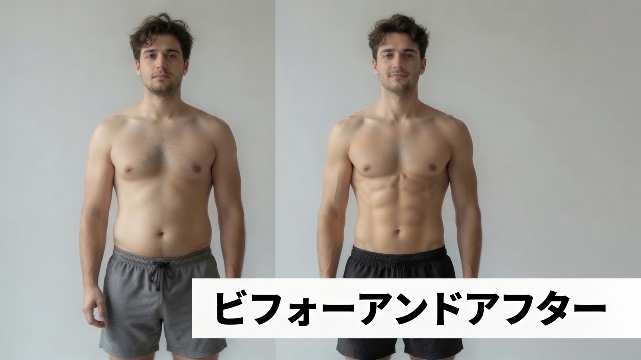Before and after body transformation comparison