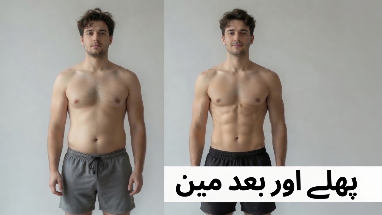 Before and after body transformation comparison